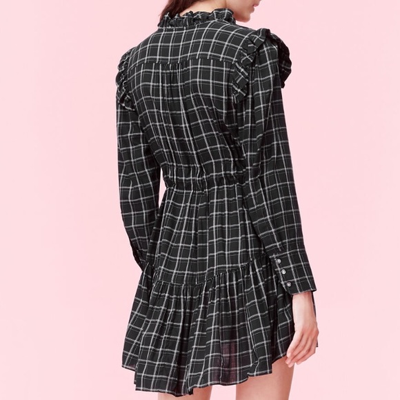 LA VIE DRAPEY PLAID RUFFLE DRESS - Picture 3 of 6